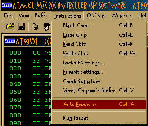 Microcontroller ATMEL ISP Software